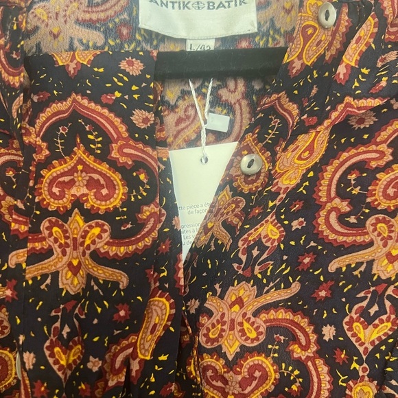 NWT-ANTIK BATIK-Mylo Ruffle-Trimmed Printed Crepe Mini Dress - Picture 5 of 6